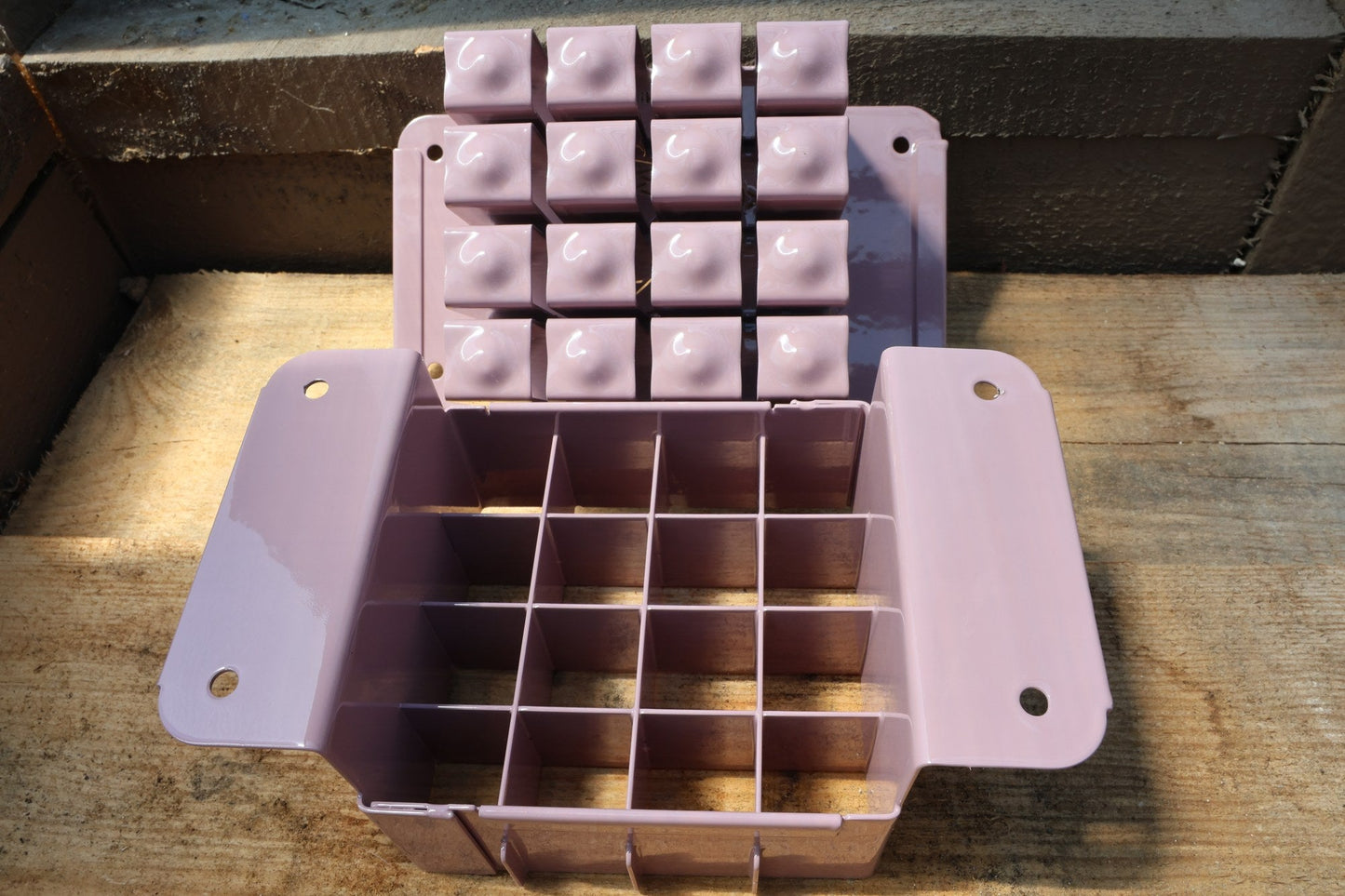Angled view of the lavender Nano 16 with the block press plate raised
