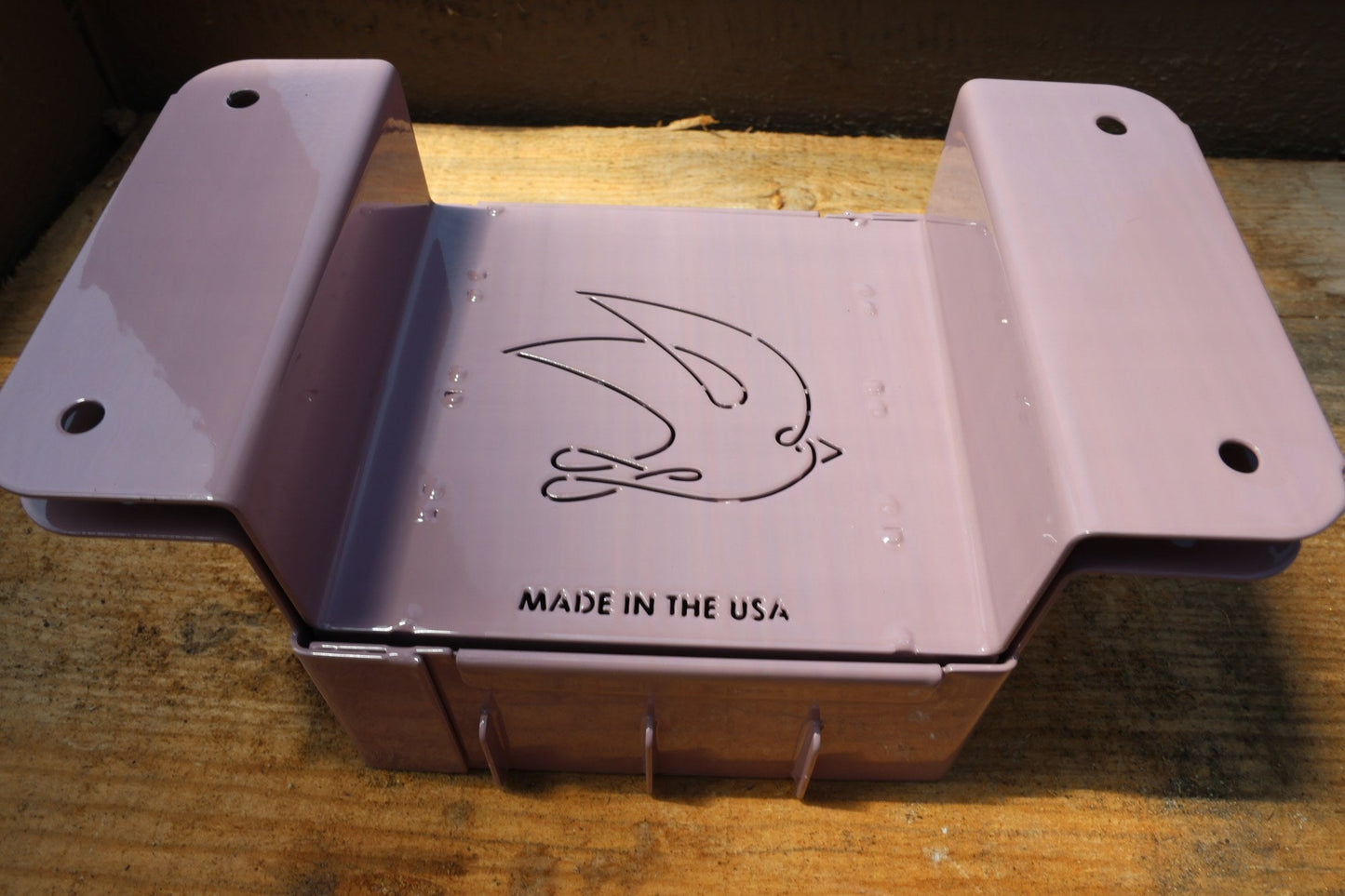 Nano 16 soil blocker in lavender with the stamped swallow logo and Made in the USA mark