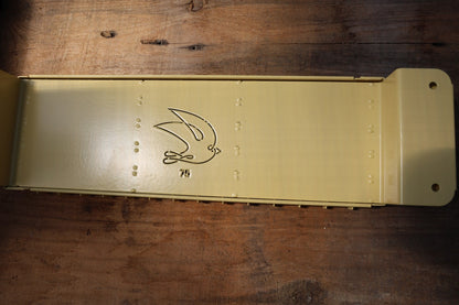 Swift Blocker Mini 75 soil blocker in yellow with the stamped swallow logo